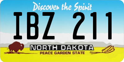 ND license plate IBZ211