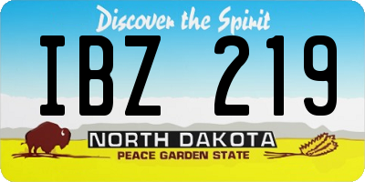 ND license plate IBZ219
