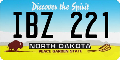 ND license plate IBZ221
