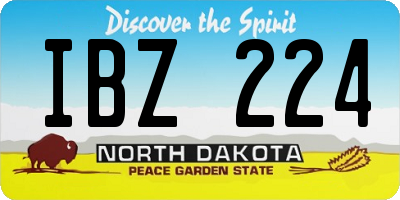 ND license plate IBZ224