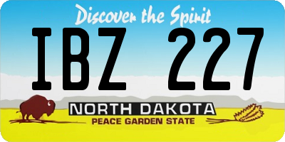 ND license plate IBZ227