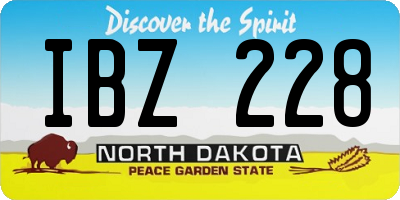 ND license plate IBZ228