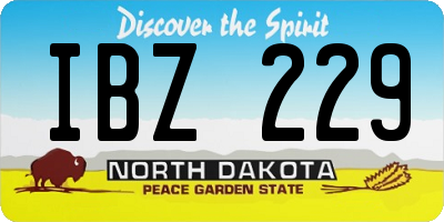 ND license plate IBZ229