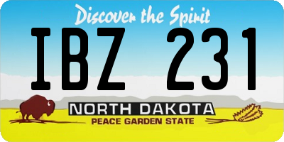 ND license plate IBZ231