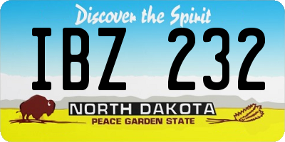 ND license plate IBZ232