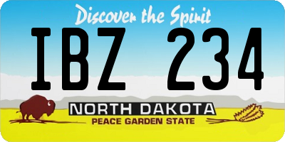 ND license plate IBZ234