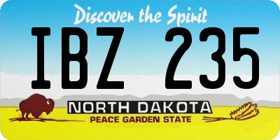 ND license plate IBZ235