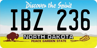 ND license plate IBZ236