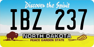 ND license plate IBZ237