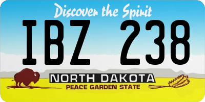 ND license plate IBZ238