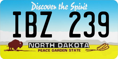 ND license plate IBZ239