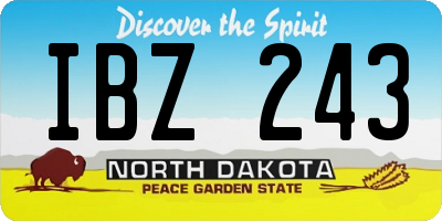 ND license plate IBZ243
