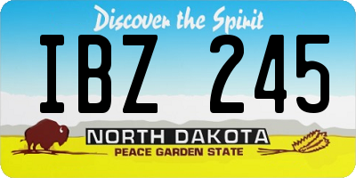 ND license plate IBZ245
