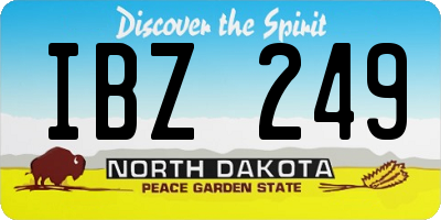 ND license plate IBZ249