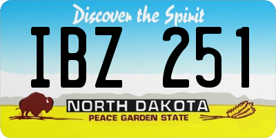 ND license plate IBZ251