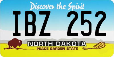 ND license plate IBZ252
