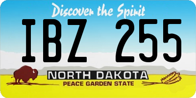 ND license plate IBZ255