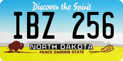 ND license plate IBZ256