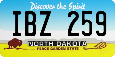 ND license plate IBZ259