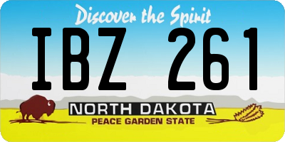 ND license plate IBZ261