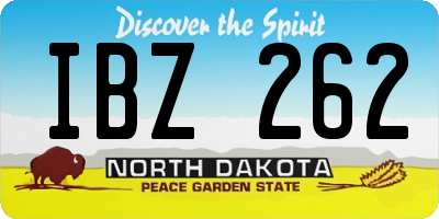 ND license plate IBZ262