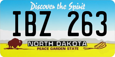 ND license plate IBZ263