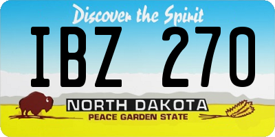 ND license plate IBZ270