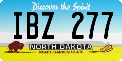 ND license plate IBZ277