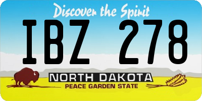 ND license plate IBZ278