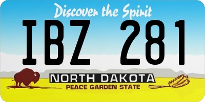 ND license plate IBZ281