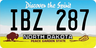 ND license plate IBZ287