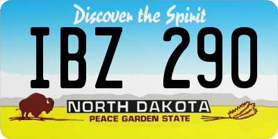 ND license plate IBZ290
