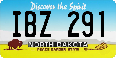 ND license plate IBZ291