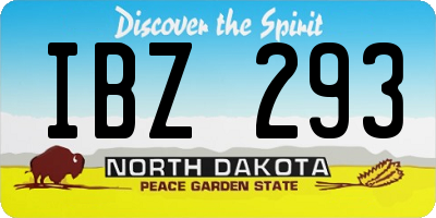 ND license plate IBZ293