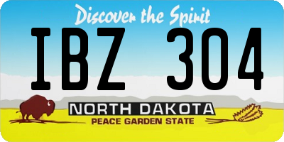 ND license plate IBZ304