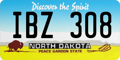 ND license plate IBZ308