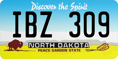 ND license plate IBZ309