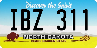 ND license plate IBZ311