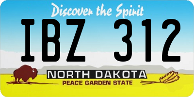 ND license plate IBZ312