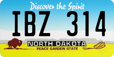 ND license plate IBZ314