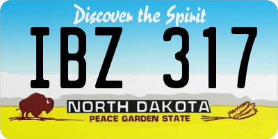 ND license plate IBZ317