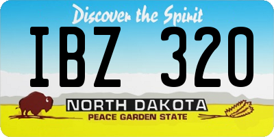ND license plate IBZ320