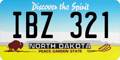 ND license plate IBZ321