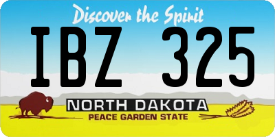 ND license plate IBZ325