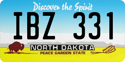 ND license plate IBZ331