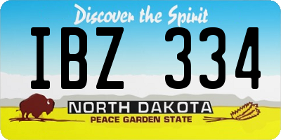 ND license plate IBZ334