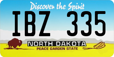 ND license plate IBZ335