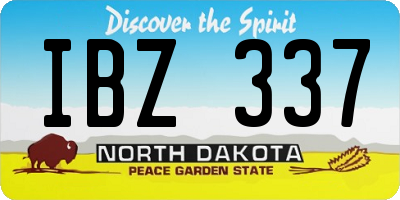 ND license plate IBZ337