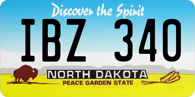 ND license plate IBZ340