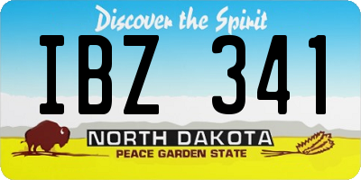 ND license plate IBZ341